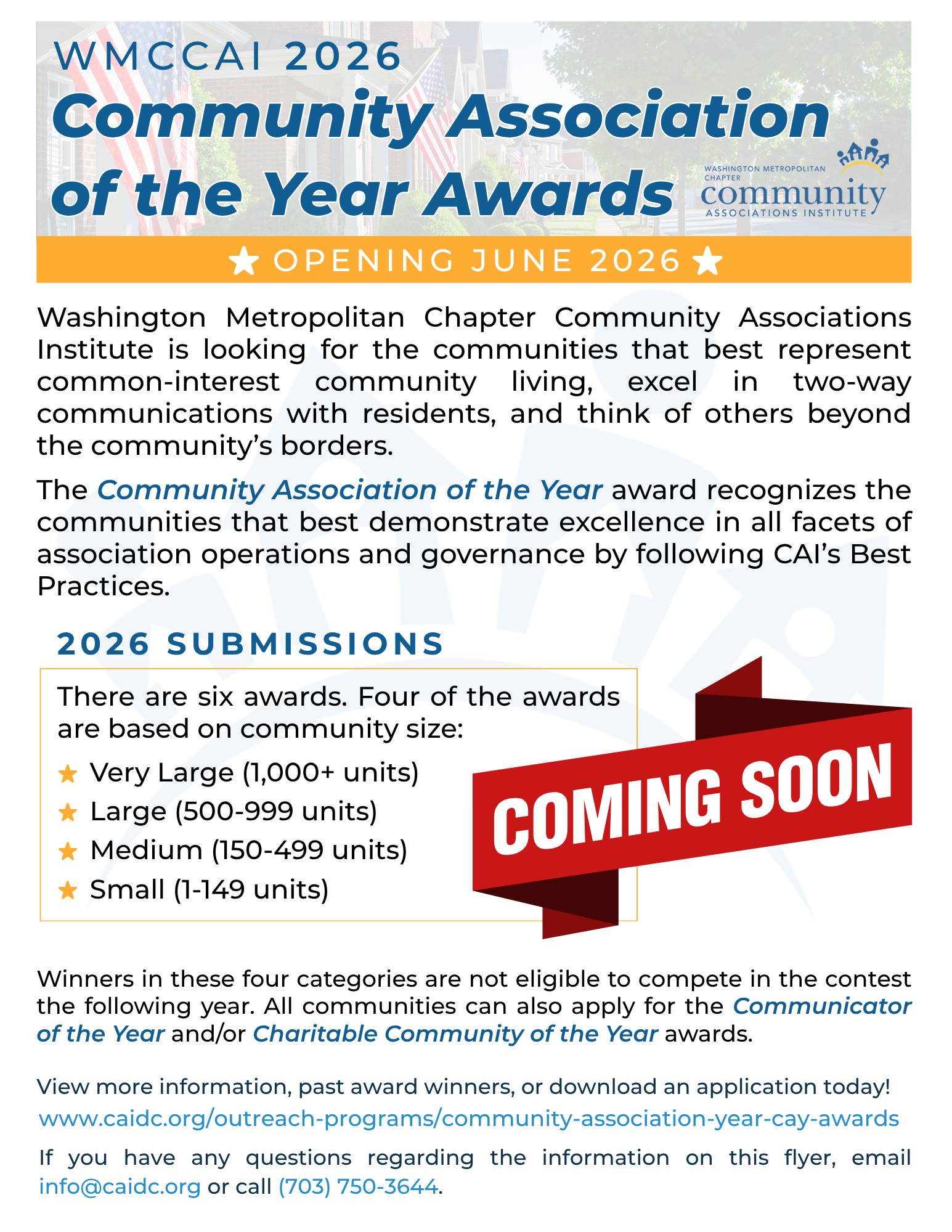 2026 CAY Awards Flyer