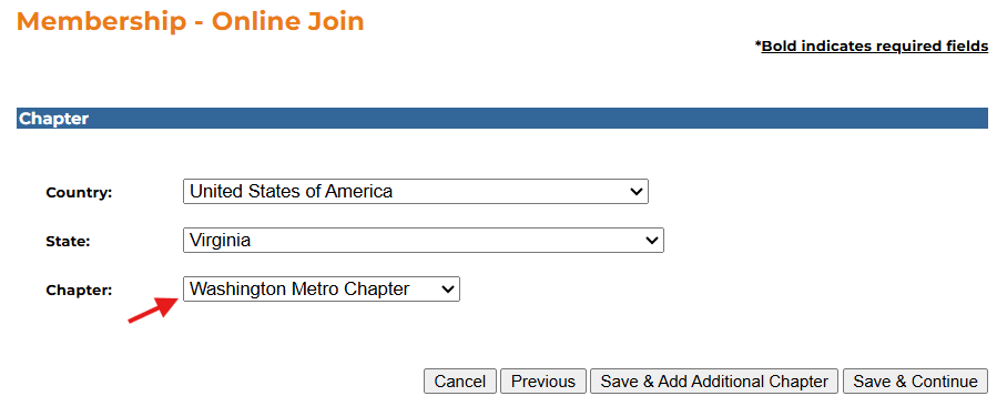 Chapter Selection - Washington Metro Chapter!